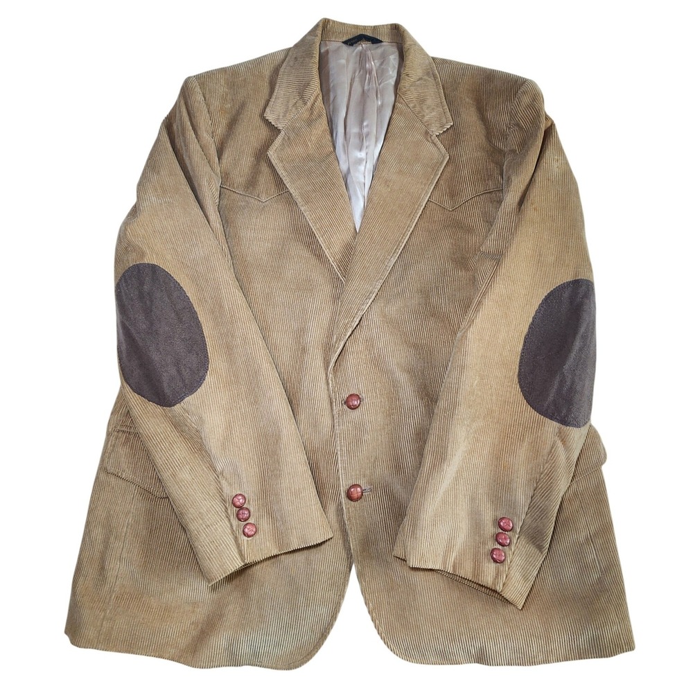 SHEPLERS Blazer Mens 50L Beige Corduroy Pockets Long Sleeve Western VTG